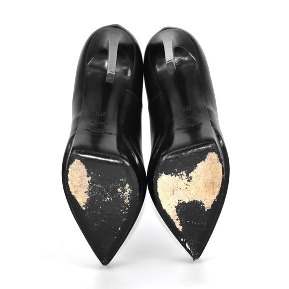 I0 Auth SAINT LAURENT Black Leather Platform High Heel Pumps Shoes Sz 37.5 $595 - Picture 6 of 7